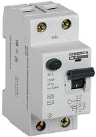 Выключатель дифференциальный (УЗО) ВД1-63 2п 40А 30мА тип AC GENERICA | код. MDV15-2-040-030 | IEK