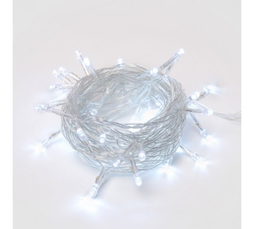 ULD-S0500-050/DTA WHITE IP20 Гирлянда светодиодная с контроллером, 5м. 50 светодиодов. Белый свет. Провод прозрачный. ТМ | код UL-00005259 | Uniel