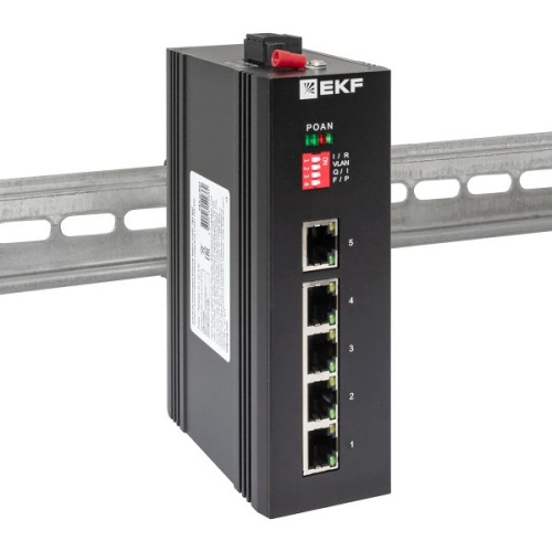 Промышленный неуправляемый коммутатор U-5GT, 5 портов 10/100/1000Base-T(X) RJ45, монтаж на динрейку TSX EKF | код TSX-U-5GT | EKF фото 3