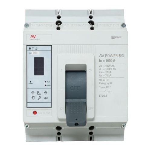 Автоматический выключатель AV POWER-5/3 1000А 70kA ETU6,2 AVERES | код mccb-53-1000M-6.2-av | EKF фото 3