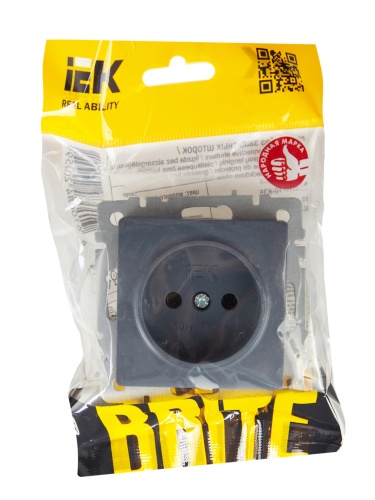 BRITE Розетка 1-местная без заземления без защитных шторок 10А РС10-1-0-БрМ маренго | код BR-R10-10-K35 | IEK фото 5