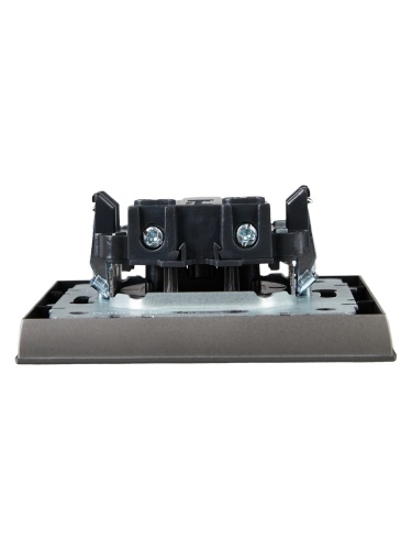 Розетка СП BRITE РСР10-1-0-БрС 10А в сборе без заземл. без защ. шторок сталь | код BR-R10-10-K46-F | IEK фото 3