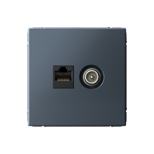 ARTGALLERY РОЗЕТКА двойная ТВ + компьютерная RJ45, кат. 5Е, ГРИФЕЛЬ | код GAL000789 | Systeme Electric