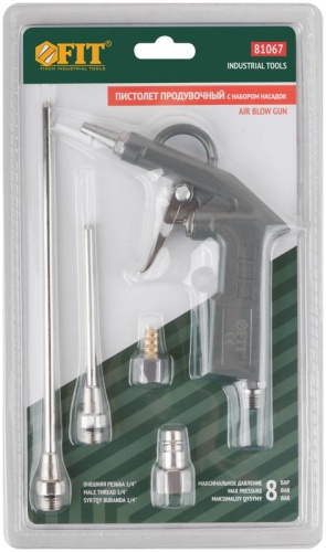 Пистолет продувочный с набором насадок | код 81067 | FIT фото 3