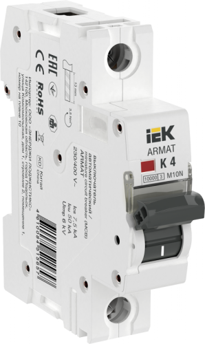 ARMAT Авт. выкл. M10N 1P K 4А IEK | код AR-M10N-1-K004 | IEK