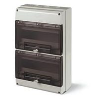 Щит модульный навесной M400, 24M (2x12), дымчатая дверь, 256x400x140mm, IK07, IP66, серия DOMINO | код 672.4024 | Scame