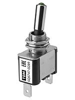 Выключатель-тумблер ASW-07D 1P 12В AC/DC 25А (3c) ON-OFF с фиксацией с зеленой LED подсветкой TDM | код SQ0747-0289 | TDM