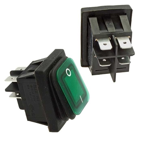 Клавишный переключатель RUICHI SB092-12V, IP65, ON-OFF, 22x30 мм | код 100445 | Ruichi