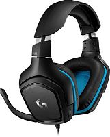 Наушники с микрофоном Logitech G432 черный/синий 2м мониторные USB оголовье (981-000770) | код 1874080 | Logitech