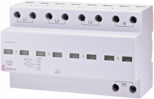 Ограничитель перенапряжения ETITEC T WENT 320/25 (4+0, 8p, TNC-S) | код 002440370 | ETI