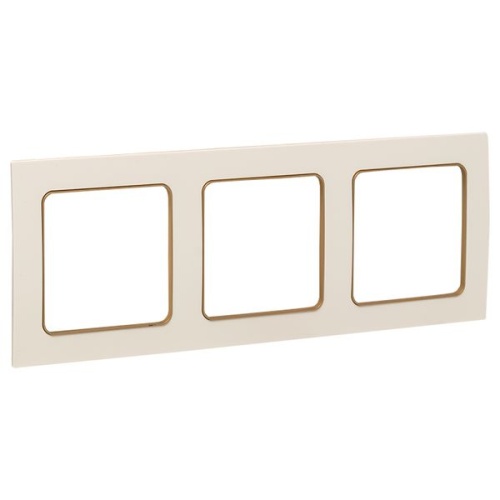 Стокгольм Рамка 3-местная белая с линией цвета шампань PROxima | код EAM-G-302-20 | EKF фото 5