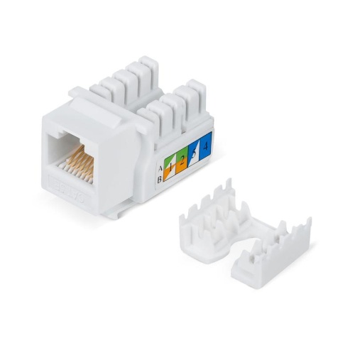 Вставка Keystone Jack RJ45 кат.5E неэкранир. WR-KJ-RJ45-C5E-90 90град. заделка тип 110 бел. | код 505212 | WRline