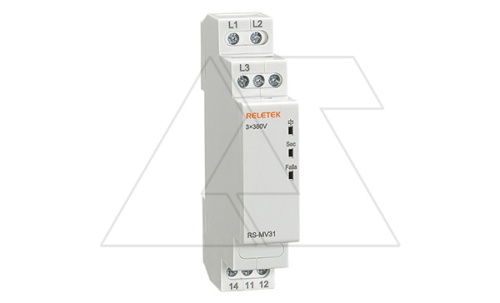 Реле контроля фаз RS-MV31/400, 3P L-L 400V, 1CO 8A(250VAC), обрыв, чередование, 1M | код RS-MV31/400 | RELETEK
