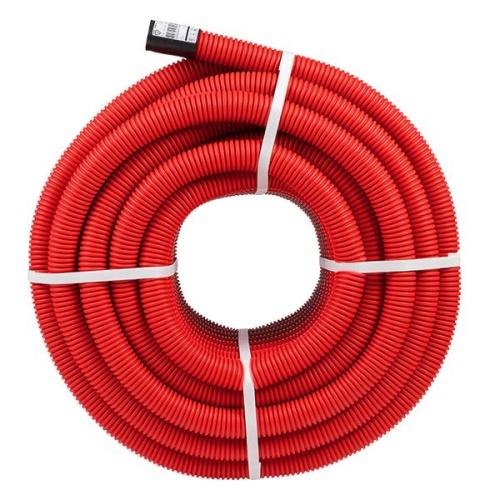 Труба гофр, двустенная ПНД/ПНД гибкая с протяжкой d40 мм (50 м) красная-Plast | код tg2st-40-50m | EKF фото 3