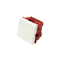 Выключатель одноклавишный, Mosaic 45х45, белый | код LAN-EC45x45-S11-WH | LANMASTER
