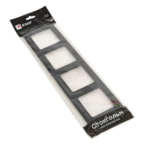 Стокгольм Рамка 4-местная черная PROxima | код EAM-G-303-30 | EKF фото 4