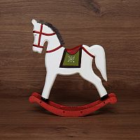 Деревянная фигурка Игрушечный пони белый 25х5,5х26,5 см | код 504-044 | NEON-NIGHT