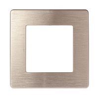 Рамка для розеток и выключателей Серия 12 12-5101-04 на 1 пост, Сатин, шампань | код Б0052502 | ЭРА