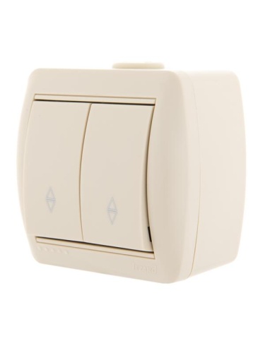 Переключатель проходной 2-кл. ОП Nata 10А крем. LEZARD 710-0300-106 фото 4