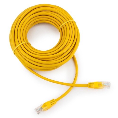 Патч-корд UTP Cablexpert PP12-10M/Y кат.5e, 10м, литой, многожильный (жёлтый) | код PP12-10M/Y | Cablexpert
