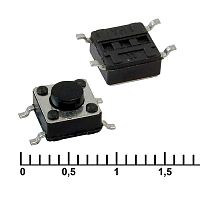Тактовая кнопка RUICHI IT-1102W, 6x6x4.3 мм, OFF-(ON), 50 мА, 12 В, 100 мОм | код 83348 | Ruichi
