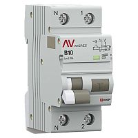 Автоматический выключатель дифференциального тока DVA-6 1P+N 10А (B) 10мА (A) 6кА EKF AVERES | код rcbo6-1pn-10B-10-a-av | EKF