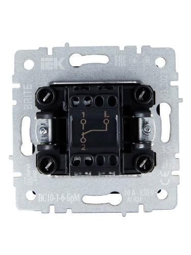 BRITE Выключатель 1-клавишный проходной 10А ВС10-1-6-БрМ маренго | код BR-V12-0-10-K35 | IEK фото 6