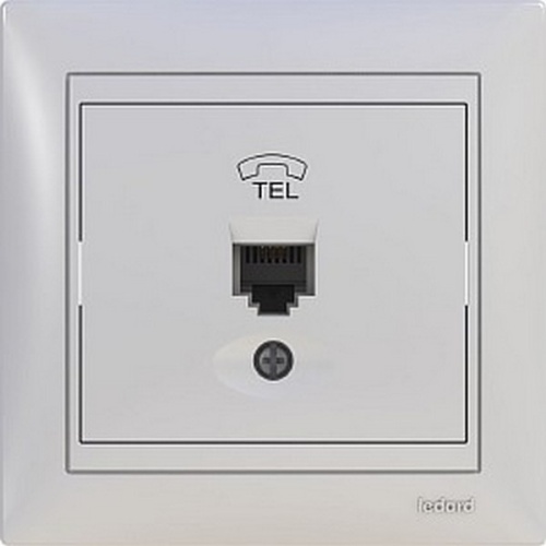 Розетка (TF) телефонная (RJ11) 1-местная СП белый Ledard | код 6078665 | POWERMAN