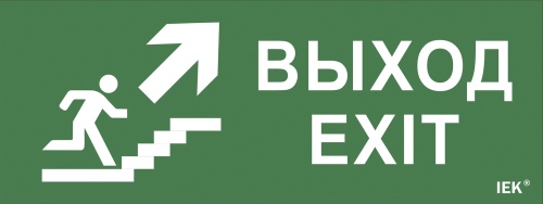 Самоклеящаяся этикетка 240х90мм "Выход/лестница вверх/фигура"для ДПА IP20/54 | код LPC10-1-24-09-VLVVF | IEK