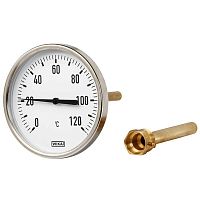 Термометр биметаллический осевой A50.10.080 0...120С 1/2' L1=60x9мм алюминий, кл. 2.0 | код 36523020 | WIKA