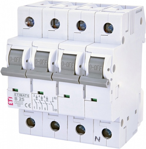 Авт. выключатель ETIMAT 6 3p+N B 4А (6 kA) | код 002116511 | ETI