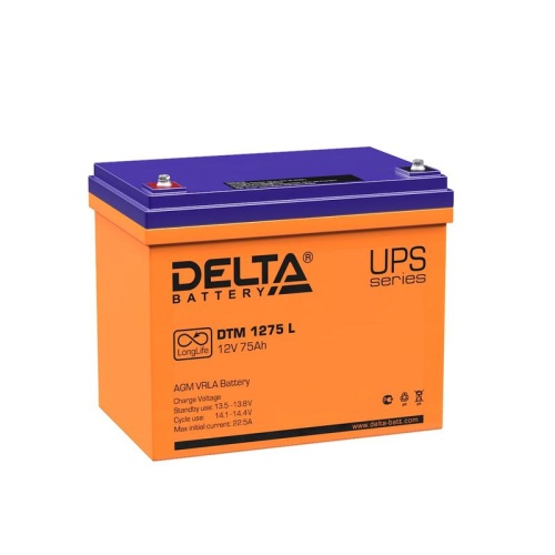 Аккумулятор UPS 12В 75А.ч | код DTM 1275 L | Delta