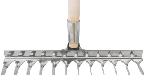 Грабли, витой зуб, нержавеющая сталь, 12 зубьев, с деревянным черенком | код 76983 | FIT фото 4 Грабли, витой зуб, нержавеющая сталь, 12 зубьев, с деревянным черенком | код 76983 | FIT фото 4