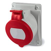 Розетка панельная с наклоном IP44 32А 3P+E 400В. Пружинный зажим. | код DIS4133266F | DKC