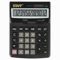 Калькулятор настольный STAFF STF-2512 (170х125 мм), 12 разрядов, двойное питание, 250136 | код 250136 | STAFF