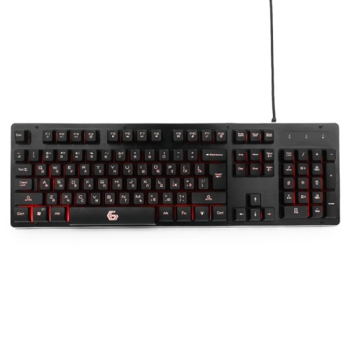 Клавиатура игровая Gembird KB-G400L, USB, черный, металлический корпус, 104 клавиши, подсветка 3 цвета, FN клавиши, кабель тканевый 1.8м | код KB-G400L | Gembird