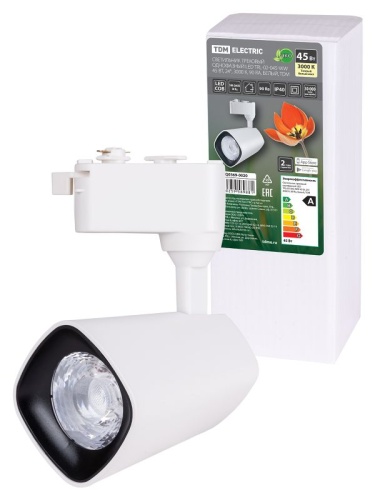 Светильник трековый однофазный LED TRL-02-045-WW 45 Вт, 24°, 3000 К, 90 Ra, белый, TDM | код SQ0369-0020 | TDM