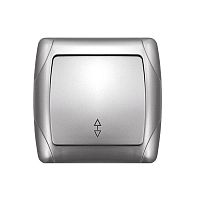 Переключатель проходной 1-кл. СП Маргарита 10А IP20 серебр. UNIVersal | код М0025-S | Universal