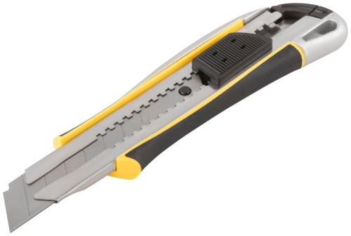 Нож технический 25 мм усиленный прорезиненный, дополнит. прижим | код 10329 | FIT фото 2