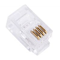 Вилка телефонная MP-4p4c, контакты 3m (100 шт.) RJ-9 | код MP-4p4c | Cablexpert
