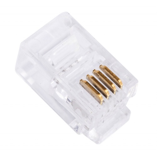 Вилка телефонная MP-4p4c, контакты 3m (100 шт.) RJ-9 | код MP-4p4c | Cablexpert
