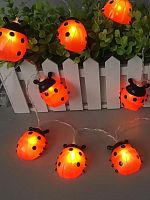 Гирлянда декоративная "Божья коровка" 6x5см 20LED | код KOC_SOL110 | КОСМОС
