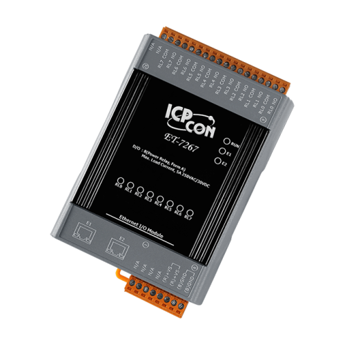 ET-7267 CR Ethernet I/O Module with 2-port Ethernet Switch, with 8-ch Relay (RoHS) | код 00-06099233 | ICP DAS