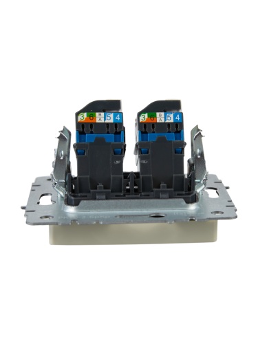 BRITE Роз. комп. 2-ая RJ45 кат.6 РК11-2-БрКр беж. IEK | код BR-K20-2-K10 | IEK фото 5