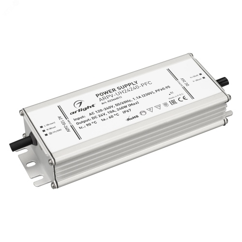 Блок питания ARPV-UH24240-PFC (24V, 10.0A, 240W) (, IP67 Металл, 7 лет) | код 023640(1) | Arlight