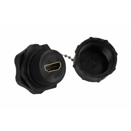 Индустриальный соединительный модуль HDMI, IP68, с крышкой | код LAN-OK-HDMI/180-WP | LANMASTER