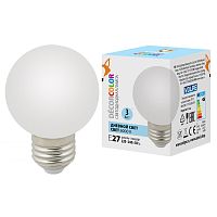 Лампа декоративная светодиодная LED-G60-3Вт 6000К E27 FR С . Форма шар, матовая. Дневной свет (6000K). Картон. ТМ Volpe. | код UL-00006956 | VOLPE