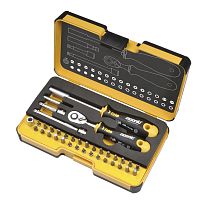 Набор бит SL/HEX/PH/PZ/Tx/SQ/SPANNER/BH/MS с трещоткой и отвертка с держателем бит ERGONIC в кейсе, 36 шт | код 5783606 | FELO