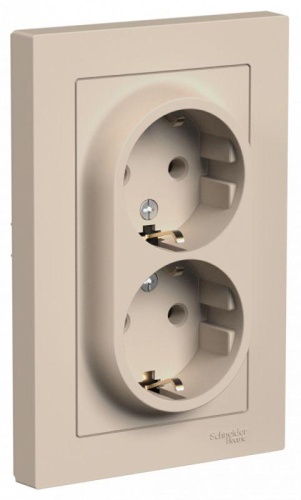 Розетка 2-м. AtlasDesign 16А с заземл. в сборе песочн. | код. ATN001224 | Systeme Electric Розетка 2-м. AtlasDesign 16А с заземл. в сборе песочн. | код. ATN001224 | Systeme Electric