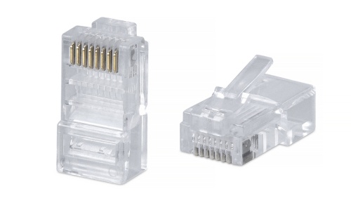 Cabeus 8P8C-FC Коннектор RJ-45 быстрой установки под витую пару, категория 5e, универсальный (для одножильного и многожильного кабеля) для проводников с толщиной по изоляции до 1,05 мм | код 10794c | Cabeus
